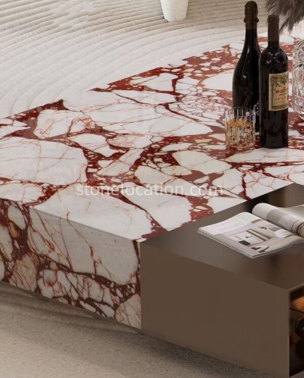 Calacatta Burgundy Marble For Table Top