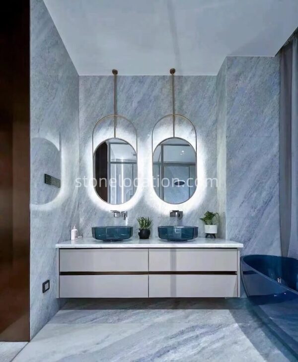 Crystal Blue Marble For Bathroom